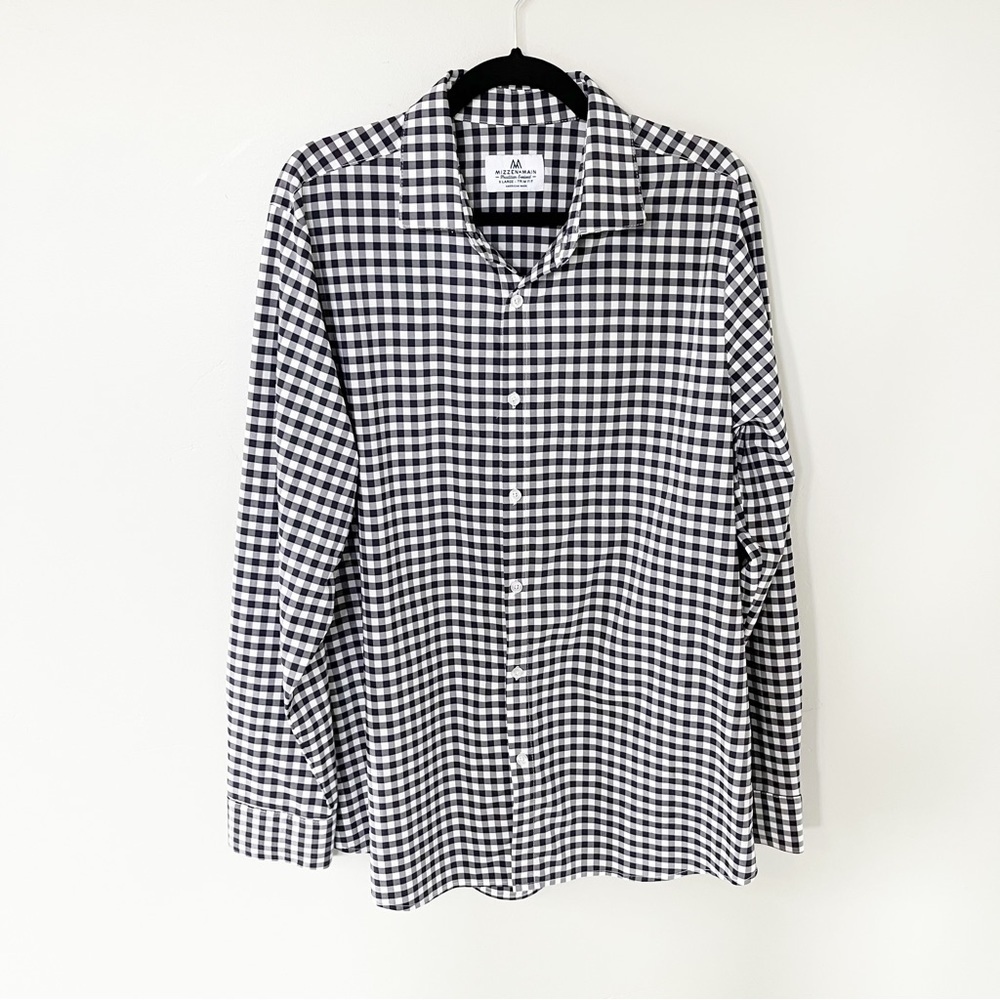 Mizzen+Main plaid checked men’s dress shirt button up men’s X-Large‎ trim fit